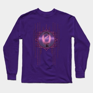 Purple Glamour Monogramm P Burlesque Retro Vintage Long Sleeve T-Shirt